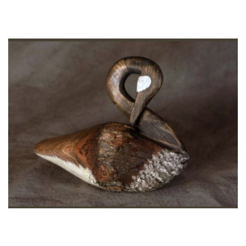 Hand-carved Preening Canada Goose Decoy